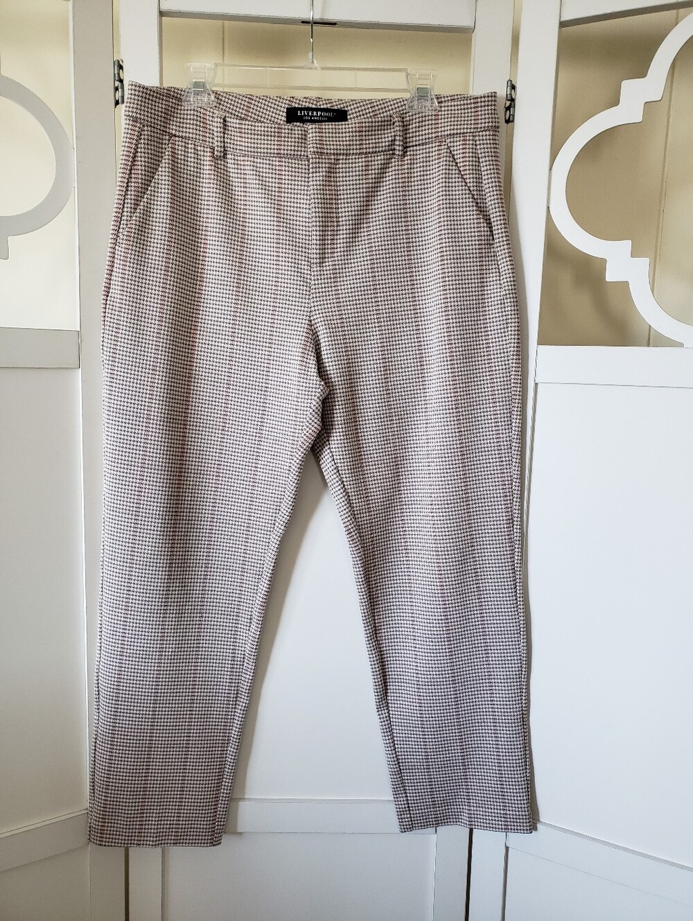 Liverpool Los Angeles Houndstooth Plaid Trousers Pants Size 12 XM5253TK18